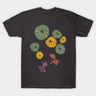 Water lily foliage and goldfish zen style T-Shirt